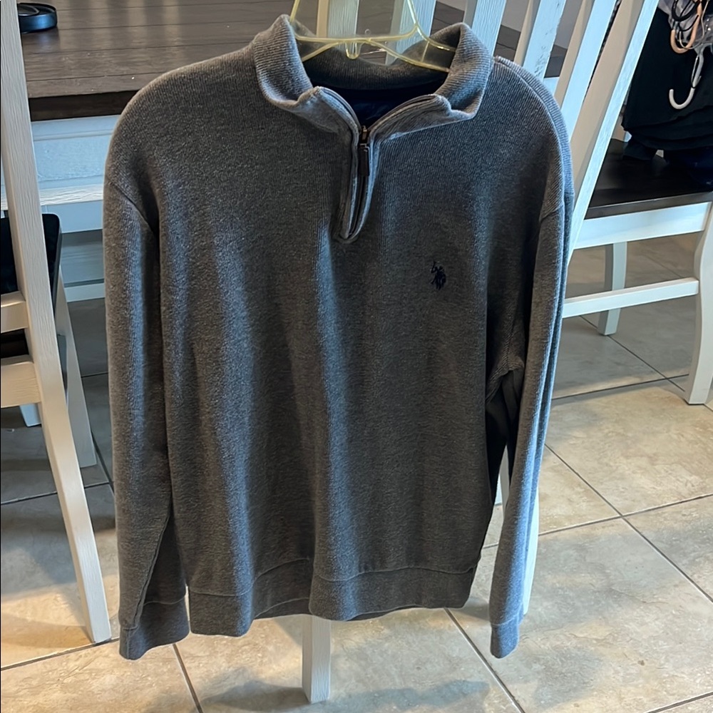 Polo by Ralph Lauren Charcoal Zip-Up Sweater for Men